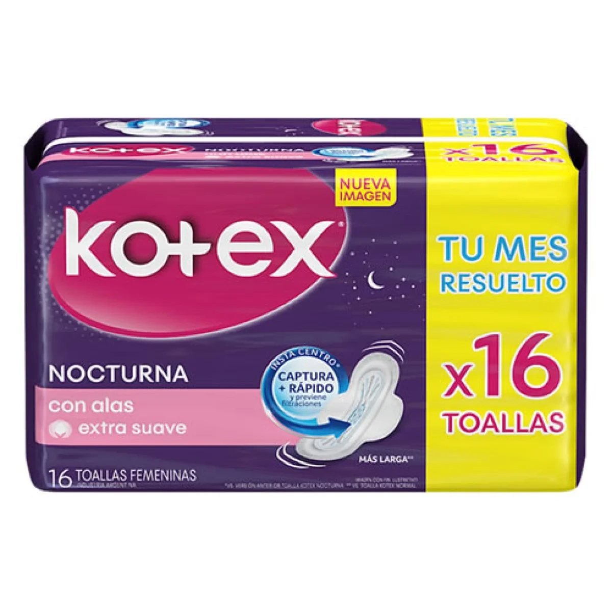 TOALLA KOTEX NOCTURNA EVOLUTION  X 16