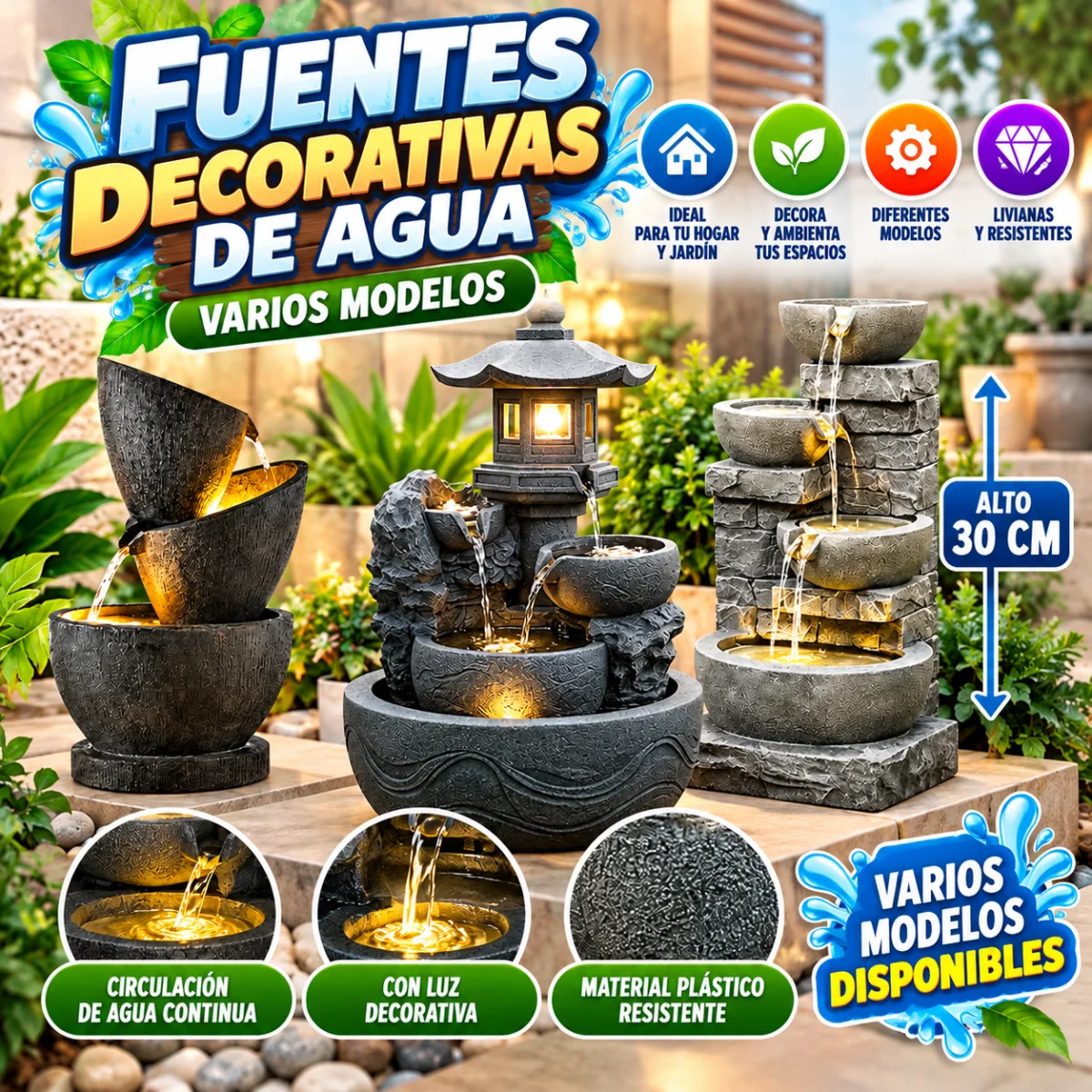 FUENTES PLASTICAS DE AGUA