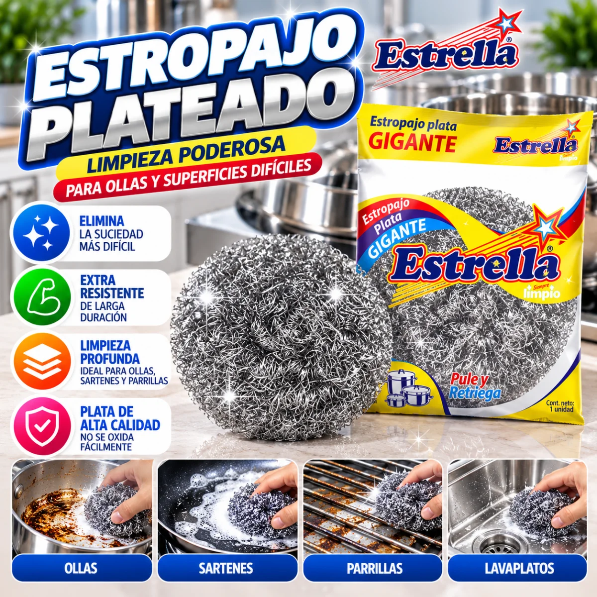 ESTROPAJO PLATEADO
