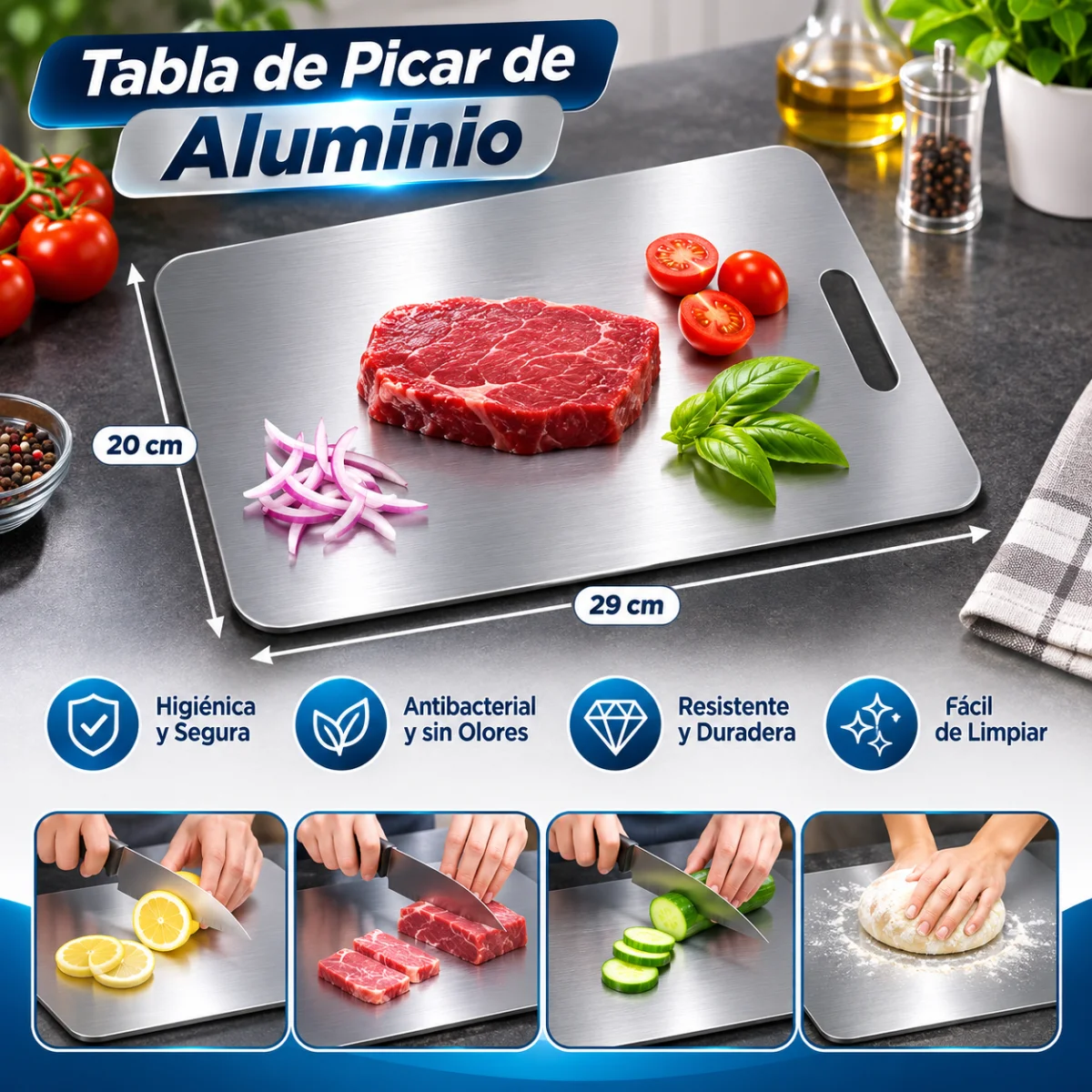 TABLA DE PICAR METALICA MEDIANA