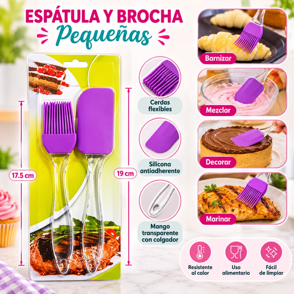 BROCHA Y ESPATULA DE SILICON