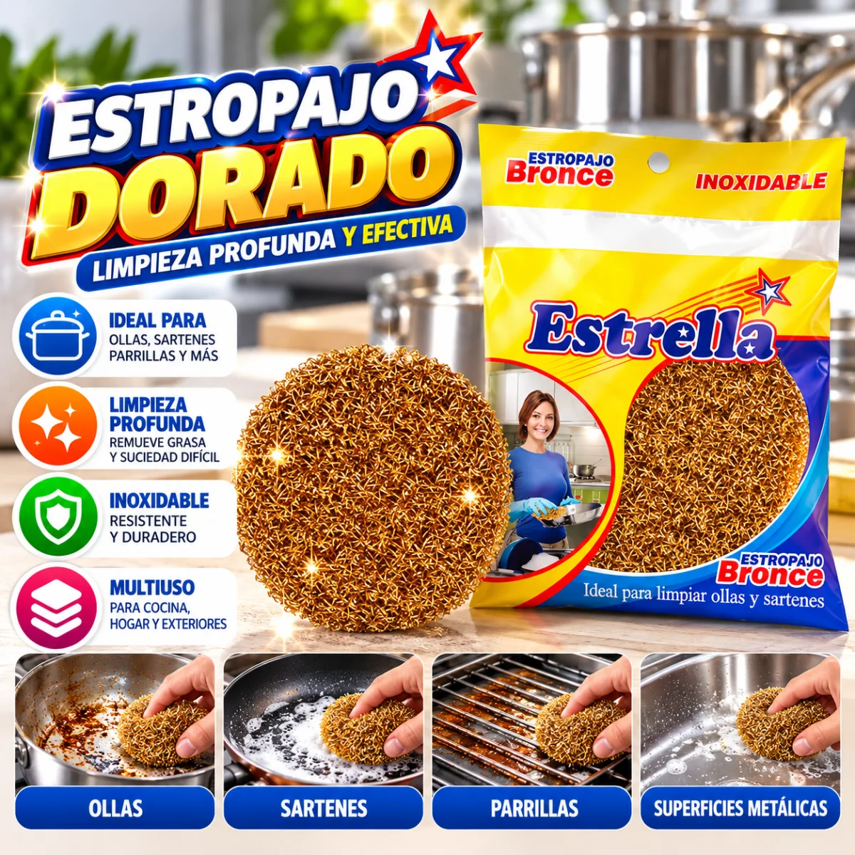 ESTROPAJO DORADO
