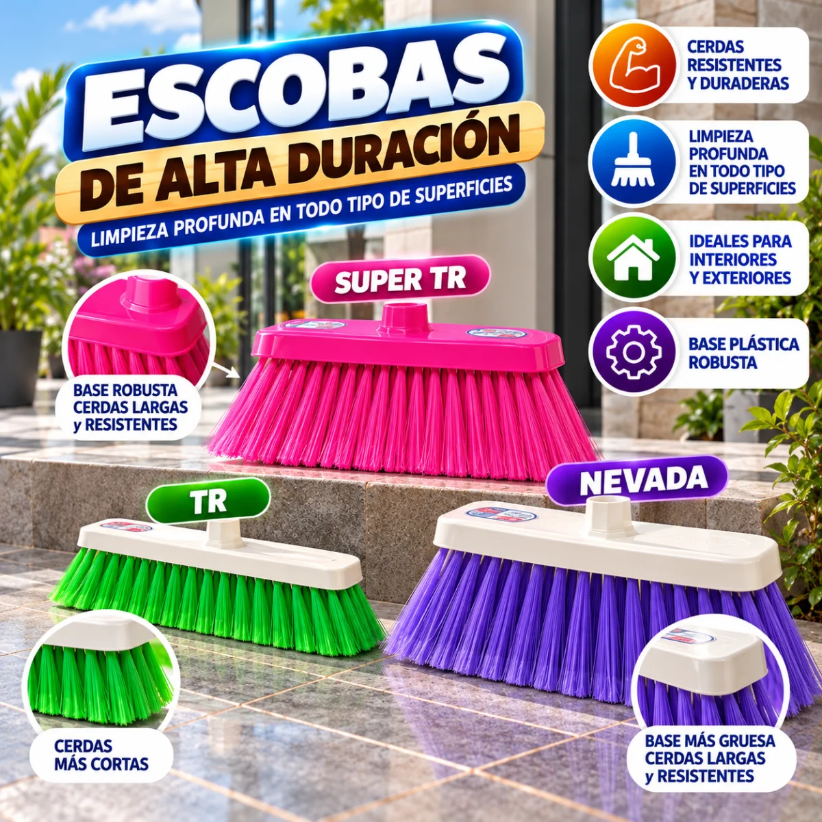 ESCOBAS DE PLASTICO SUAVE