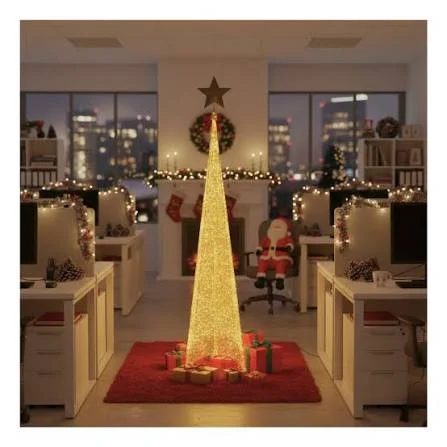 ARBOL DE NAVIDAD PIRAMIDE CON LUCES LED Y ESTRELLA 150 CM