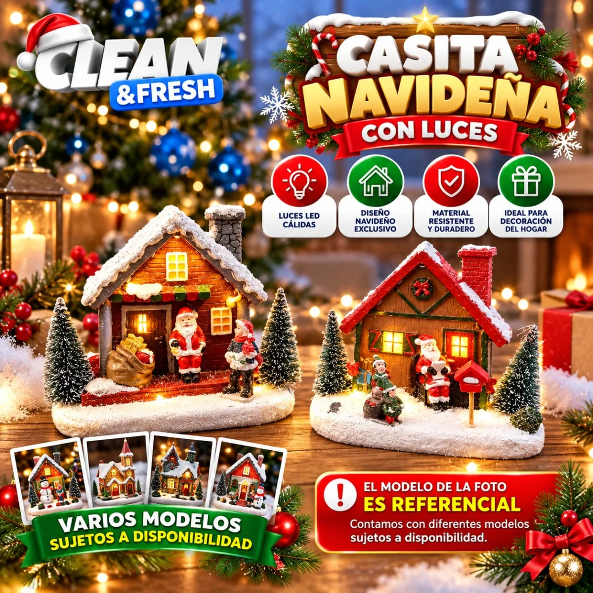 CASA NAVIDEÑA CON LUCES