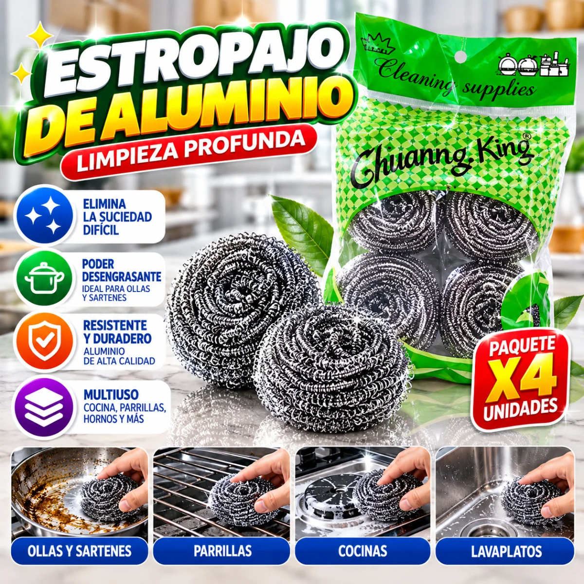 ESTROPAJO ALUMINIO *4