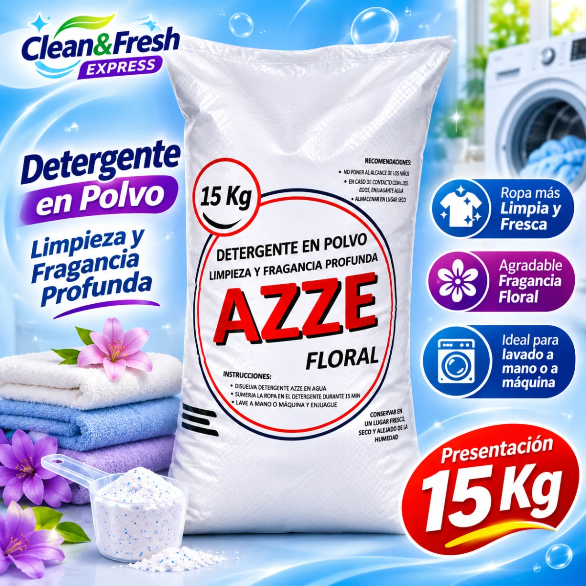 DETERGENTE CELESTE 15 KG