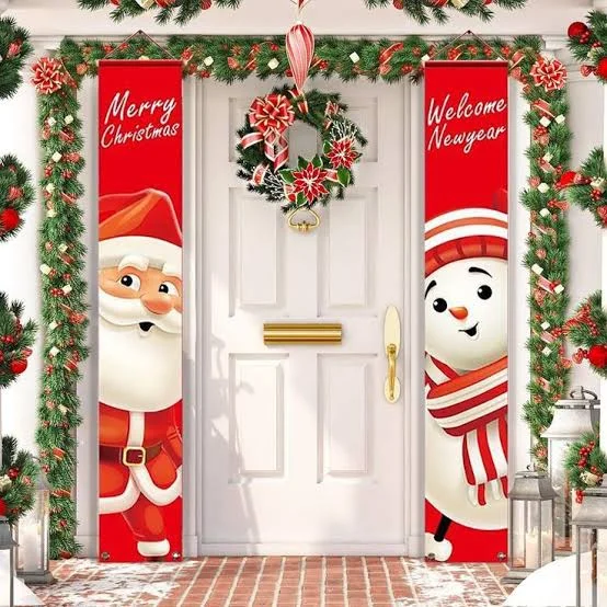 BANNER COLGANTE PARA PUERTA NAVIDEÑO X2