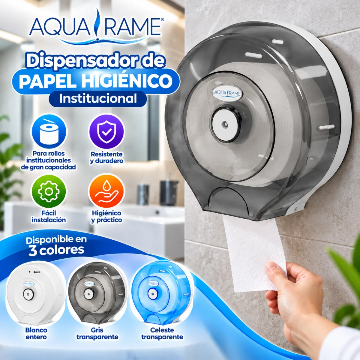 DISPENSADOR DE PAPEL AQUA RAME