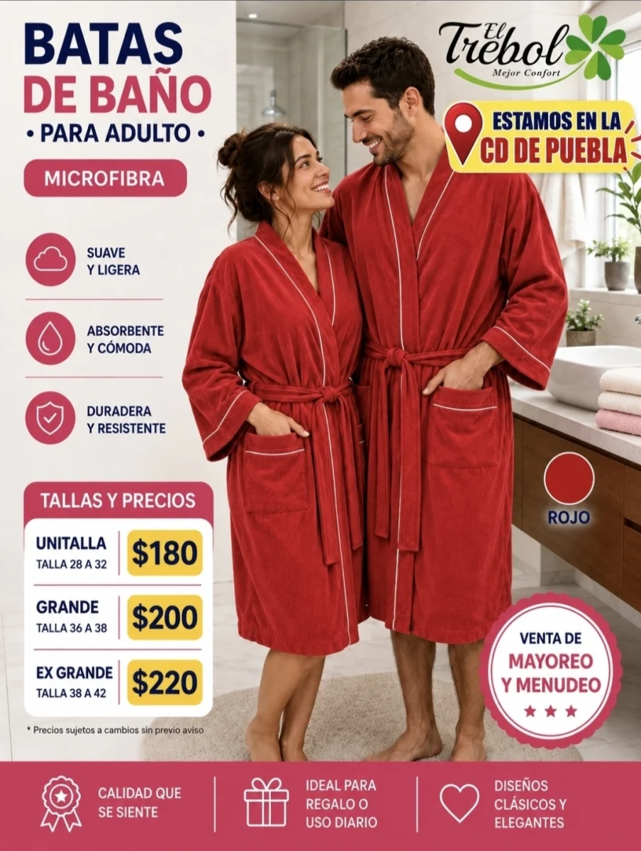 BATAS DE BAÑO MICROFIBRA  ADULTOS