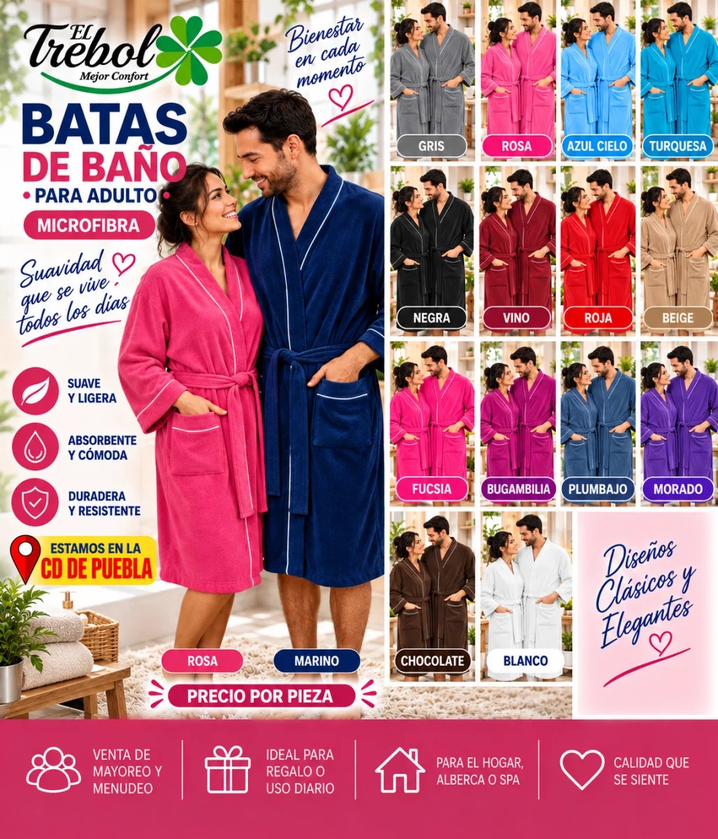 BATAS DE BAÑO MICROFIBRA EXTRA GRANDE UNISEX