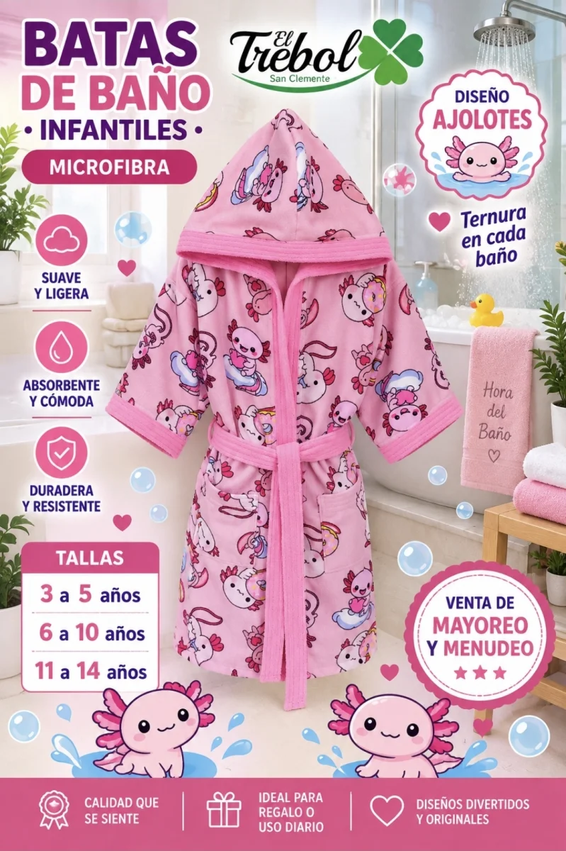 BATAS DE BAÑO MICROFIBRA  INFANTIL