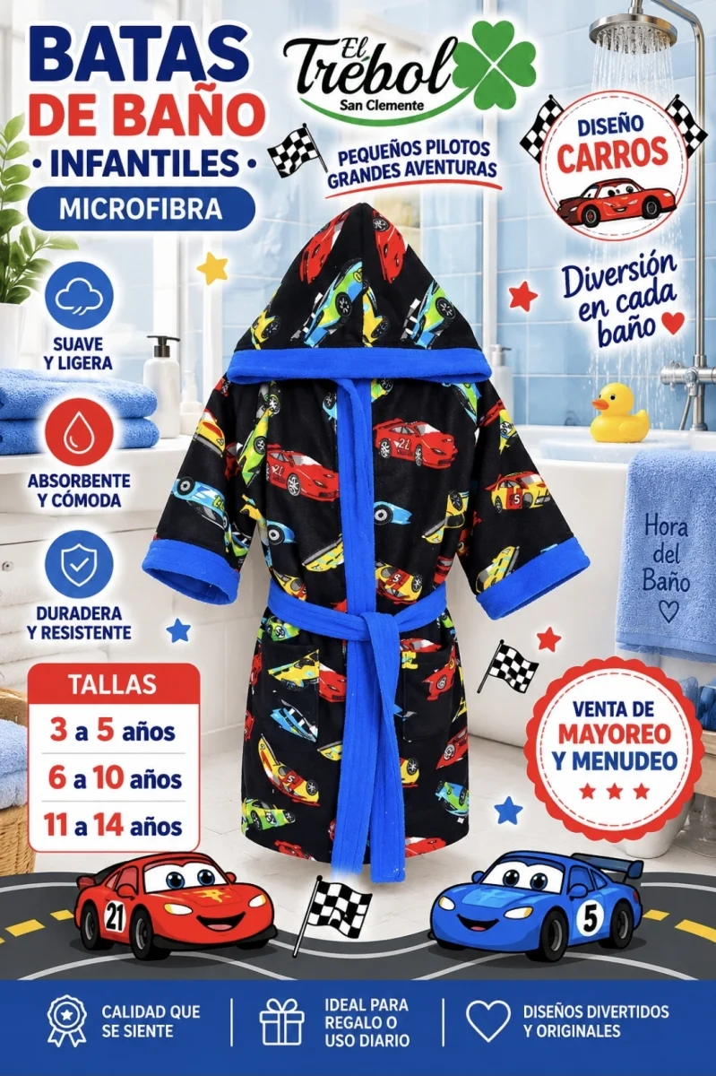 BATAS DE BAÑO MICROFIBRA  INFANTIL