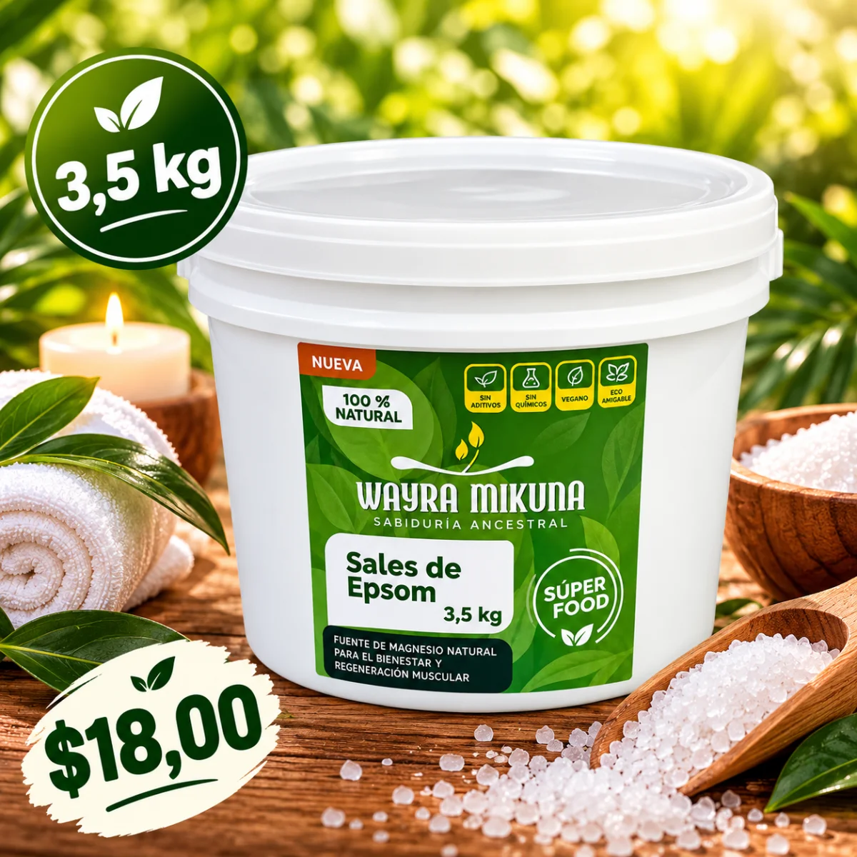 Sales de Epsom Wayra Mikuna 3,5 kg – 100% Natural