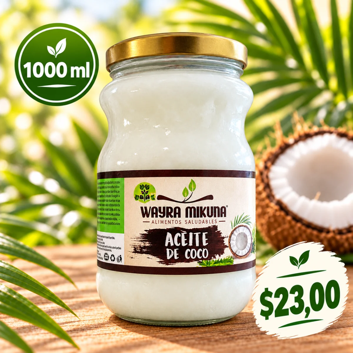 Aceite de Coco Extravirgen 1000 ml - 100% Natural