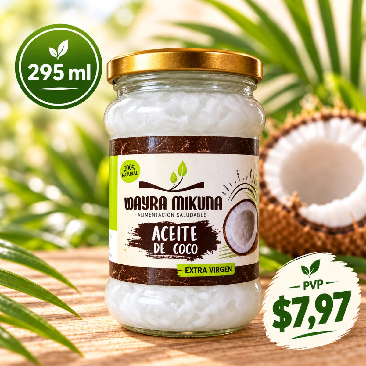 Aceite de Coco Extravirgen 295 ml – 100% Natural