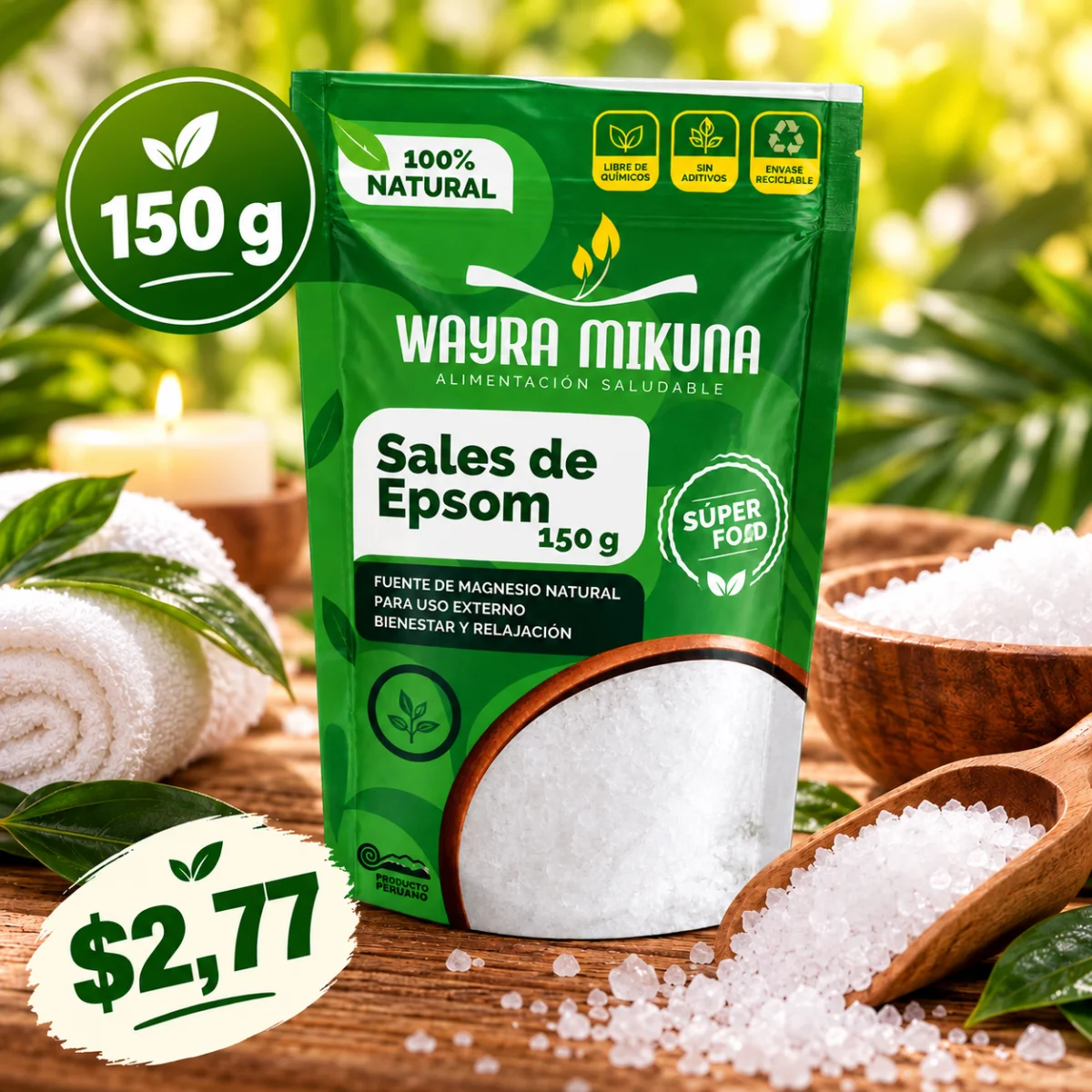 Sales de Epsom Wayra Mikuna 150 g – 100% Natural