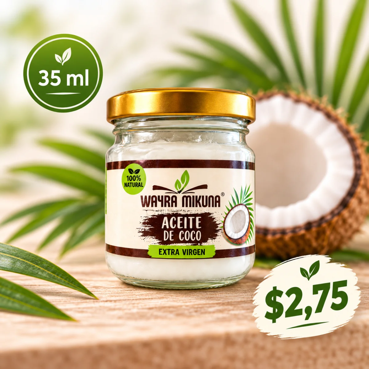 Aceite de Coco Extravirgen 35 ml – 100% Natural