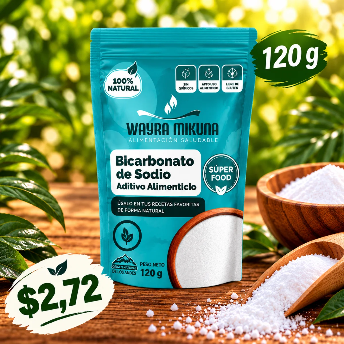 Bicarbonato de Sodio 120 g – 100% Natural