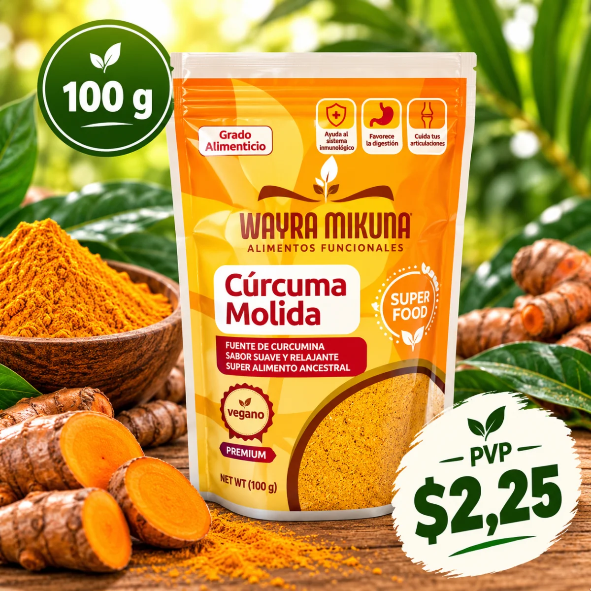 Cúrcuma Molida 100 g – 100% Natural