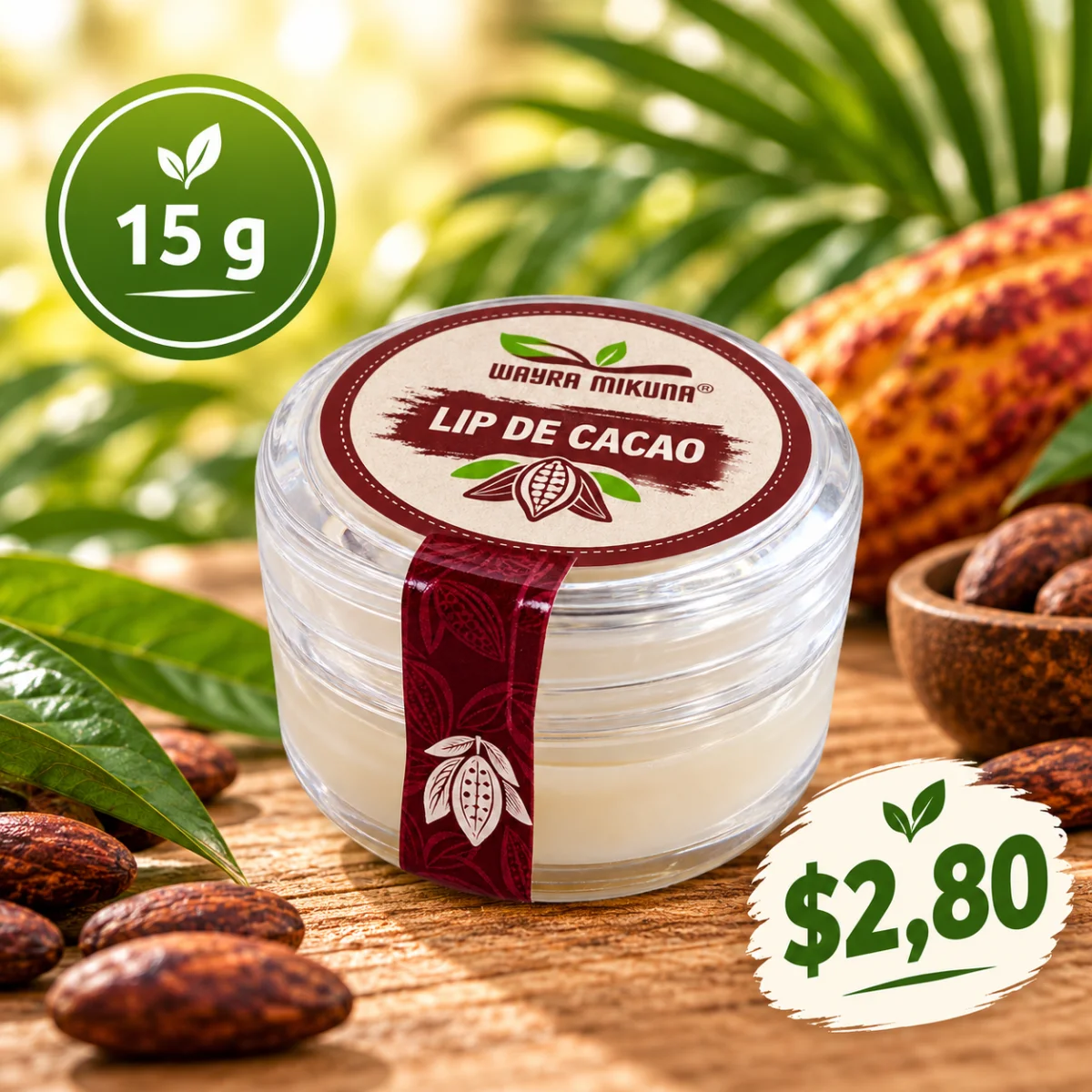 Manteca de Cacao 15 g – 100% Natural