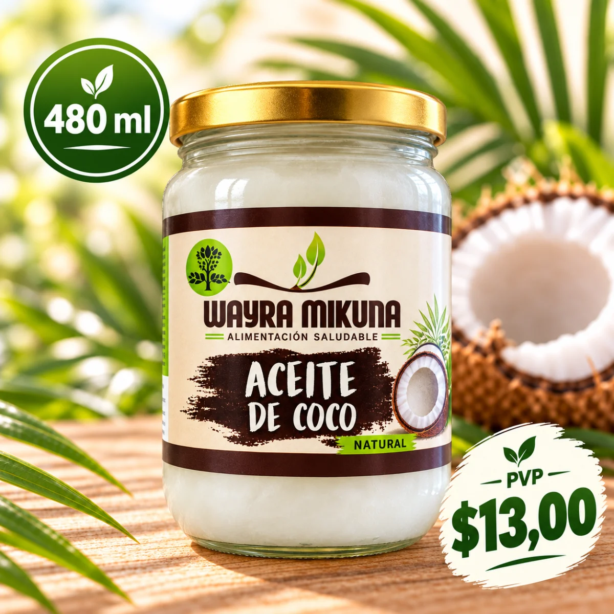 Aceite de Coco Extravirgen 480 ml – 100% Natural