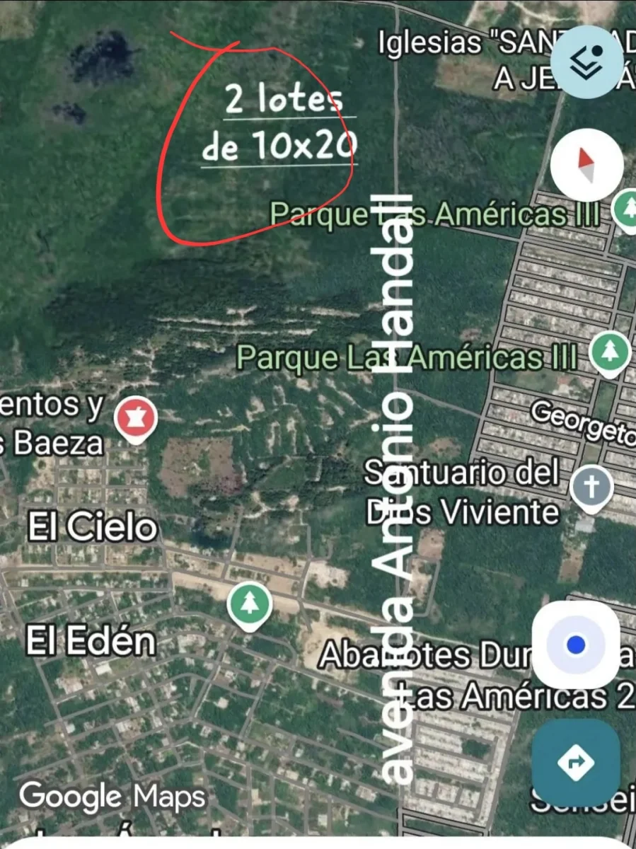 Vendo 2 lotes de 10x20 a 150 mts de la avenida Antonio Handall