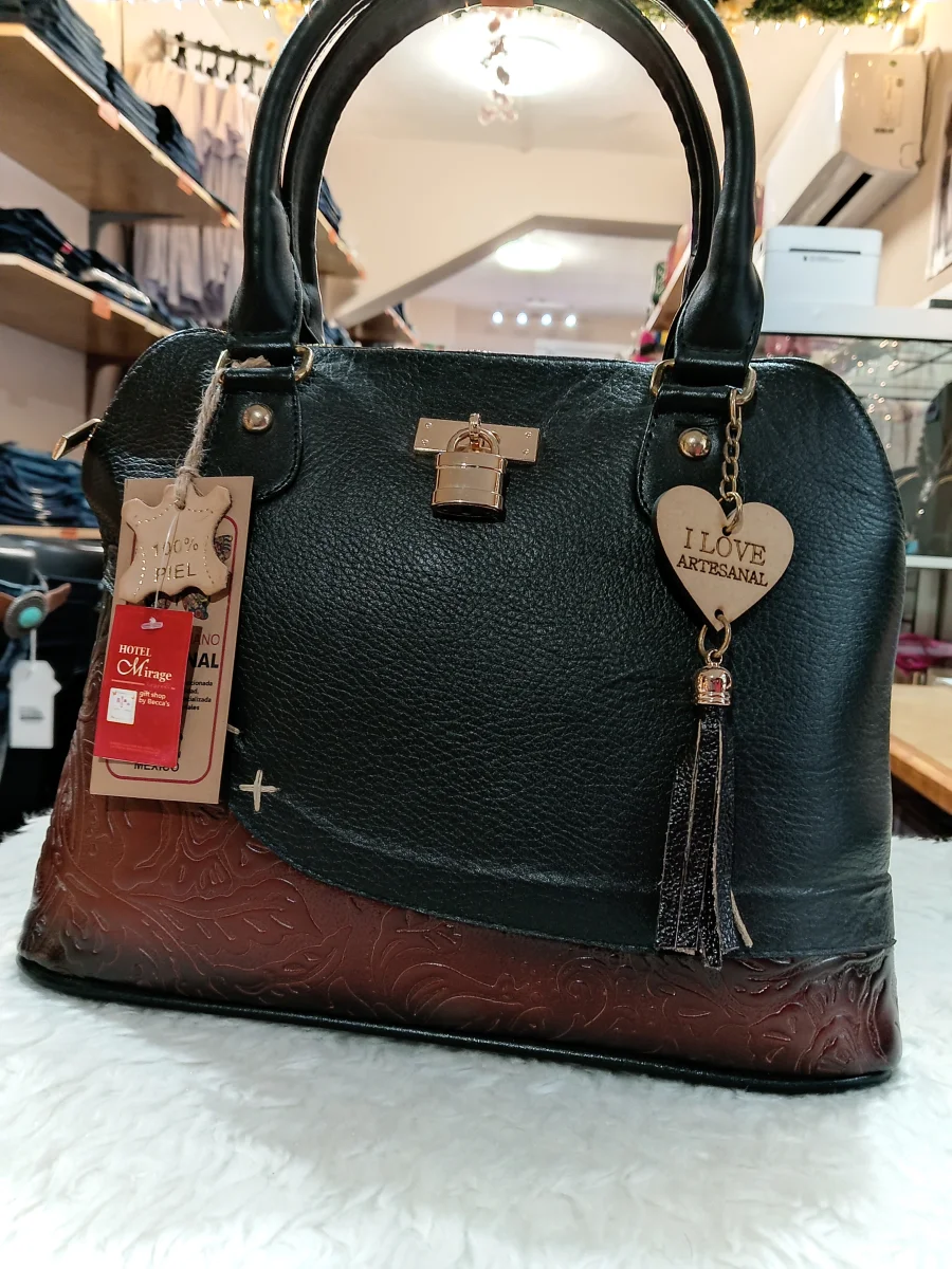 BOLSA PIEL AUTENTICA NEGRA