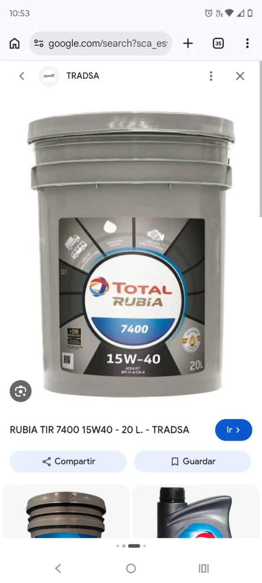 Aceite total caneca 15w40
