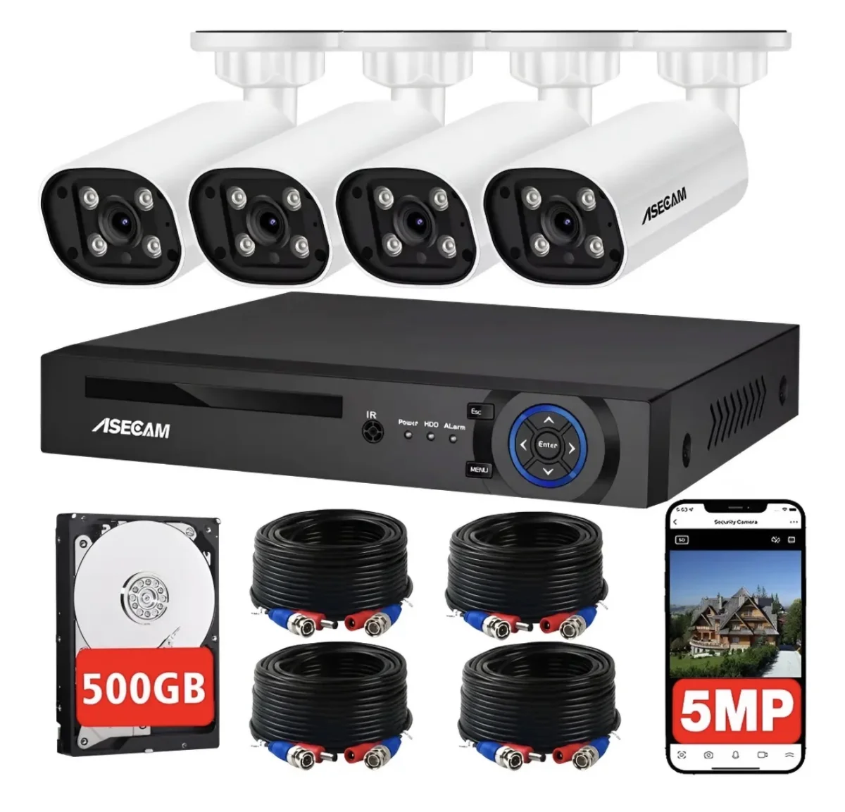 Cámara De Seguridad Exterior 5mp Ia Con Audio Y Dvr