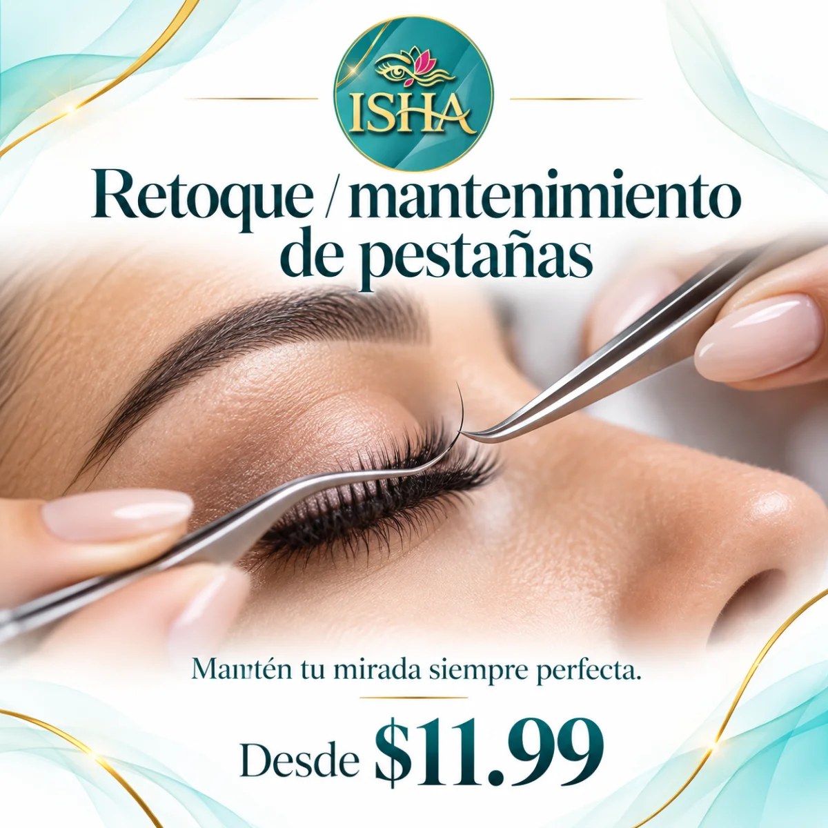 Retoque / mantenimiento de pestañas Desde $11.99