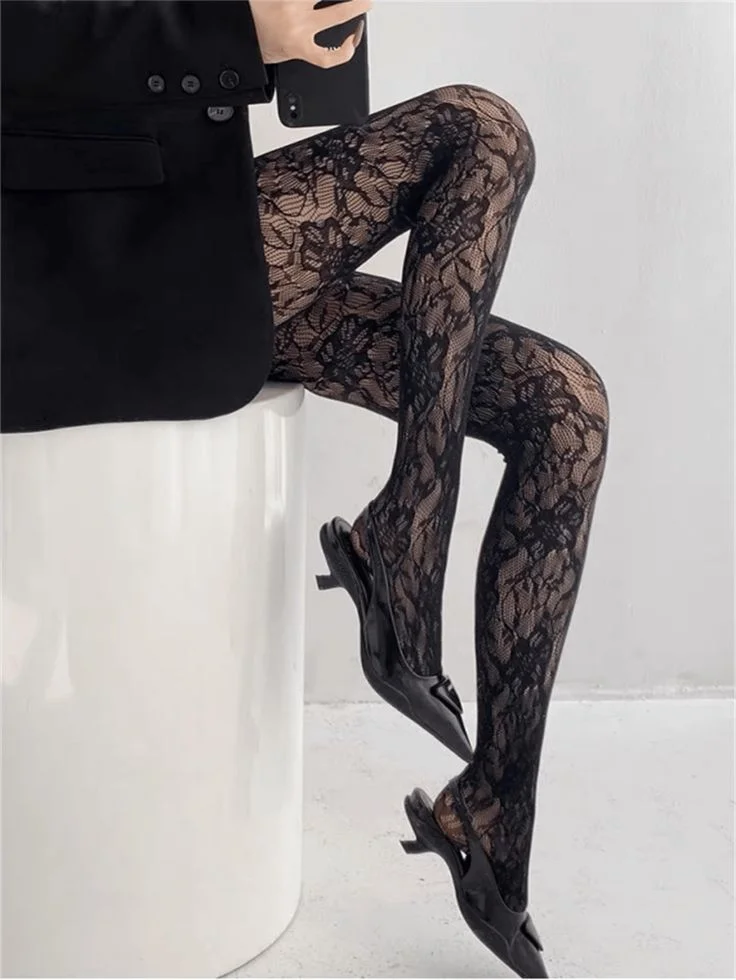 Pantimedias encaje negro