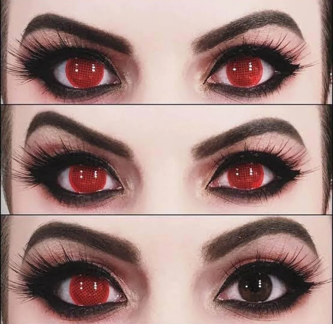 Pupilentes rejilla rojos