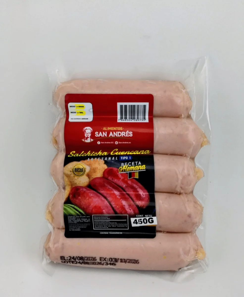 SACHICHA CUENCANA PRECOCIDA 450 GRAMOS